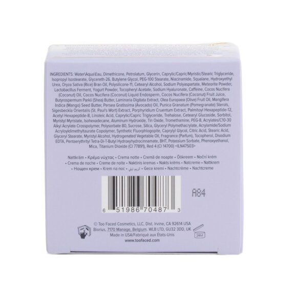 TOO FACED Clear 1.52oz Hangover Pillow Cream Ultra Nourishing Night Cream - Picture 2 of 2
